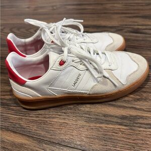 Lacoste Women’s White and Red Sneakers